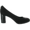 Anne Klein Women’s Castana Comfortable Block Heeled Pump, Black Stretch, 7 US