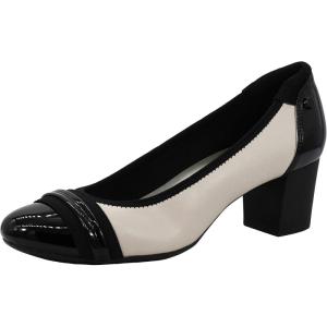 Anne Klein Sport Women’s Guardian Leather Dress Pump(Cream/Black)