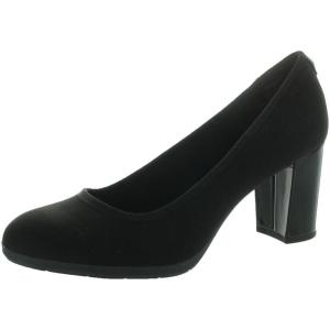 Anne Klein Women’s Castana Comfortable Block Heeled Pump, Black Stretch, 7 US