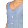 Anne Klein Women’s Tank Dress with Button Detail(Santorini Blue/Brt Wht)