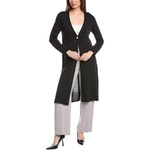 Anne Klein Women’s Long Cardigan with One Button & Side SLI(Anne Black)