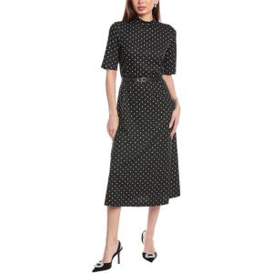 Anne Klein Women’s Mock Neck Elbow Lenght SLV Dress(Anne Black/White Dove)