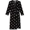 Anne Klein Women’s Printed Ity Classic Wrap Dress(Anthracite/Amethyst)