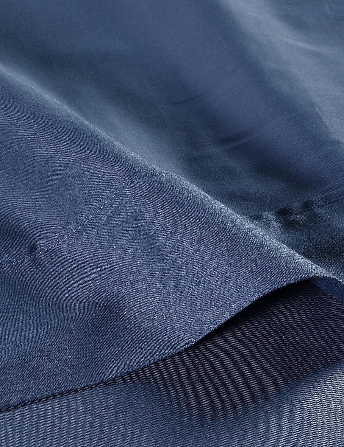 imageAnne Klein Reverie 100 Cotton Solid Sheet Set California King BlueGreyNavy