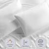 Anne Klein Reverie 100% Cotton Solid Sheet Set, California King, Blue-Grey(White)