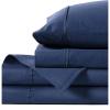 Anne Klein Reverie 100% Cotton Solid Sheet Set, California King, Blue-Grey(Navy)
