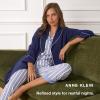 Anne Klein Womens Long Sleeve Knee Length Robe – Lightweight & Breathable Cotton Blend Bathrobe – Cozy Everyday Loungewear(Grey Heather)