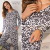 Anne Klein Womens Long Sleeve V-Neck Pajama Top & Relaxed Pant Set – Soft Brushed Sweater Knit – Cozy Sleepwear & Loungewear(Gardenia)