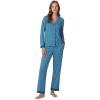 Anne Klein Womens Long Sleeve Button Down Pajama Top & Relaxed Pant Set – Soft Sweater Knit – Cozy Sleepwear & Loungewear PJs(Floral Foulard)