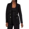 Anne Klein Women’s Faux Double Breasted Stretch Blazer(Asphalt)