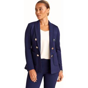 Anne Klein Women’s Faux Double Breasted Stretch Blazer(Distant Mountain)