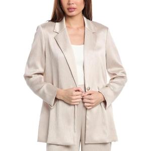 Anne Klein Women’s Satin Crinkle Notch Collar One Bttn Jack(Canvas)