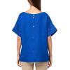 Anne Klein Women’s Dolman Sleeve Blouse W Trim(Santorini Blue)