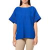 Anne Klein Women’s Dolman Sleeve Blouse W Trim(Santorini Blue)