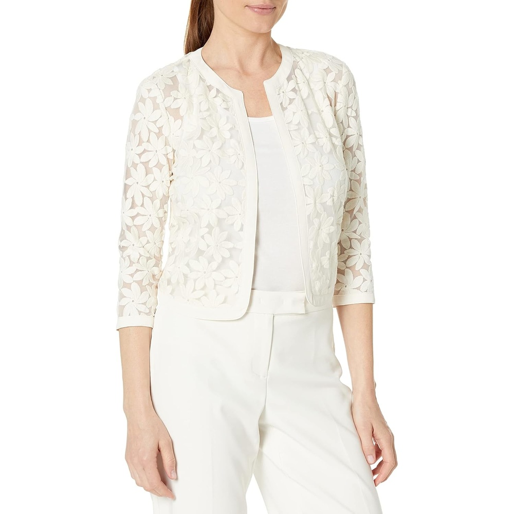 imageAnne Klein Womens Soft Shoulder Cardigan Spring 22Marshmallow