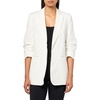 Anne Klein Women’s Linen Notch Collar Jacket W Rouched Slee(Bright White)
