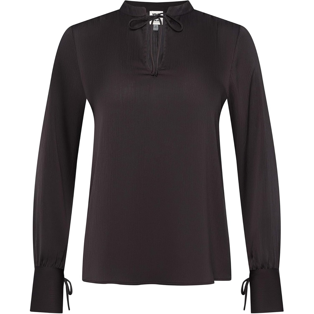 image:imageAnne Klein Womens Tie Neck Ls Blouse W Stand CollarAnne Black