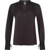 Anne Klein Women’s Tie Neck Ls Blouse W Stand Collar(Anne Black)