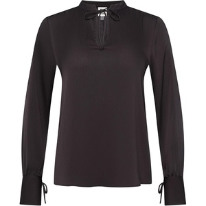 Anne Klein Women’s Tie Neck Ls Blouse W Stand Collar(Anne Black)