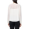 Anne Klein Women’s Bttn Frt Cascade Ruffle Long Sleeve Blou(Bright White)
