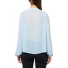 Anne Klein Women’s Bttn Frt Cascade Ruffle Long Sleeve Blou(Opal Blue)