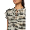 Anne Klein Women’s Ruffle SLV Tie Blouse(Anne Black Multi)