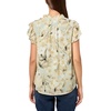Anne Klein Women’s Ruffle SLV Tie Blouse(Soft Aloe Multi)