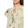 Anne Klein Women’s Ruffle SLV Tie Blouse(Soft Aloe Multi)