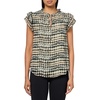 Anne Klein Women’s Ruffle SLV Tie Blouse(Anne Black Multi)