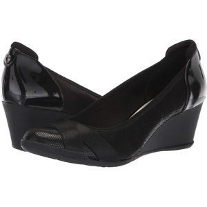 Anne Klein Sport Timeout Wedge Heel(Black Fabric)