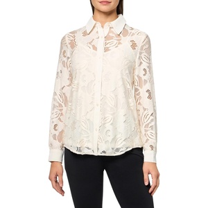 Anne Klein Women’s Blssm Lace W CDC Ls Button Down W Cami(White Dove)