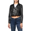Anne Klein Women’s Vegan Leather Short Moto Jacket(Anne Black)