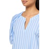 Anne Klein Women’s Vneck Blouse W Raglan Puff Sleeves(Surf Blue/Bright White)