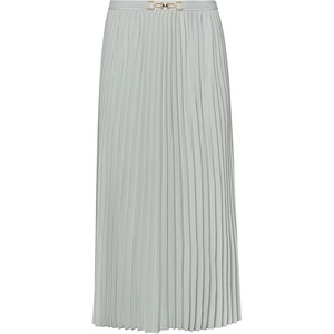 Anne Klein Women’s Pull on Flat Frt Belt Pleated Skirt (Lin(Soft Aloe)