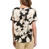 Anne Klein Women’s Ss Blouse W Bateau Neckline(Anne Black Multi)