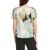 Anne Klein Women’s Ss Blouse W Bateau Neckline(Soft Aloe Multi)