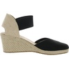 Anne Klein Women’s Zoey Wedge Sandal(Black Fabric)