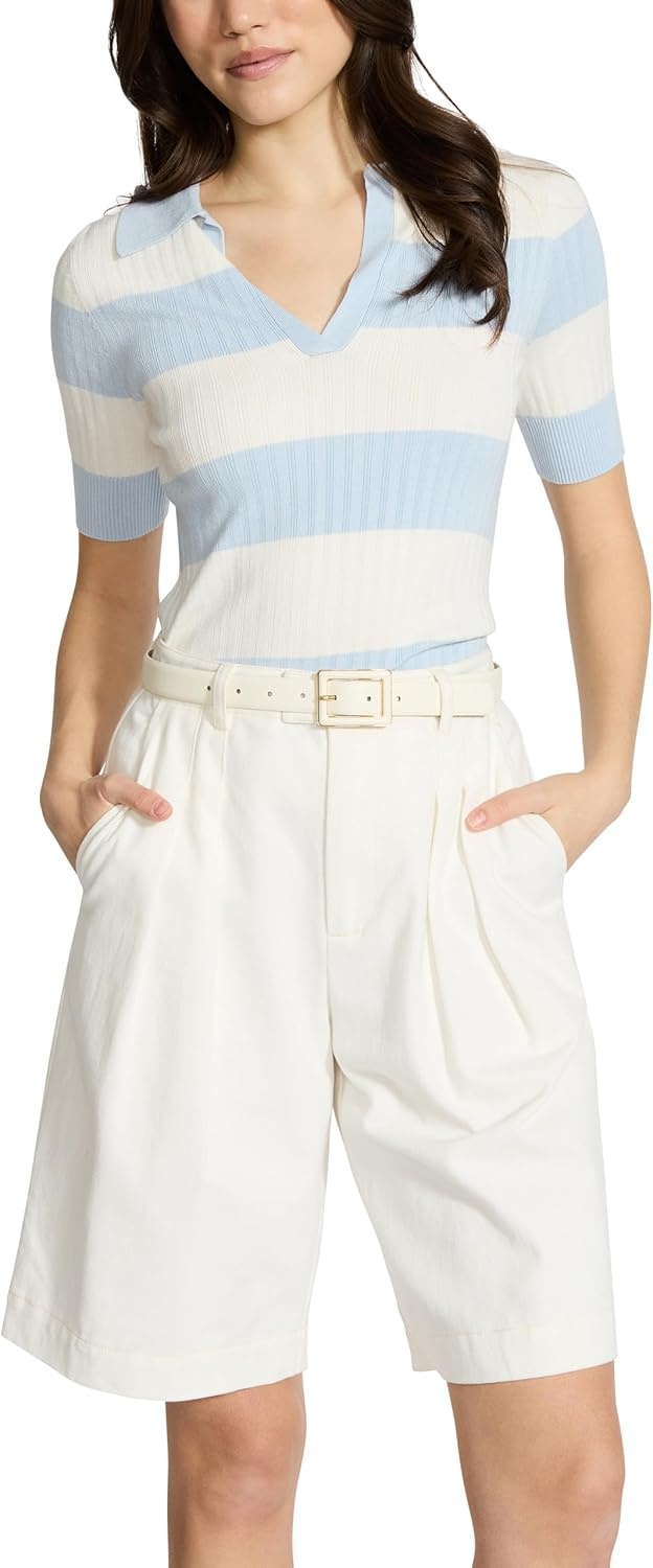 image:imageAnne Klein Womens Anne Klein Classic 2 for 1 Pant BeltOffwhite
