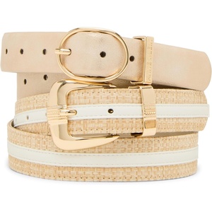 Anne Klein Women’s Anne Klein Classic 2 for 1 Pant Belt(Gold)