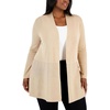 Anne Klein Womens Long Cardigan W/Waist Seam-Anne Black(Latte)